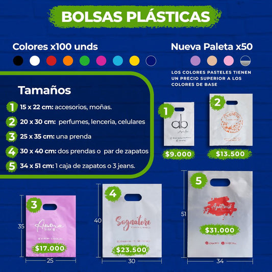 BOLSAS PLASTICAS BOUTIQUE LISAS 