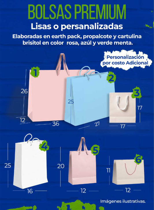 Bolsas Premium Genéricas Con troquel.